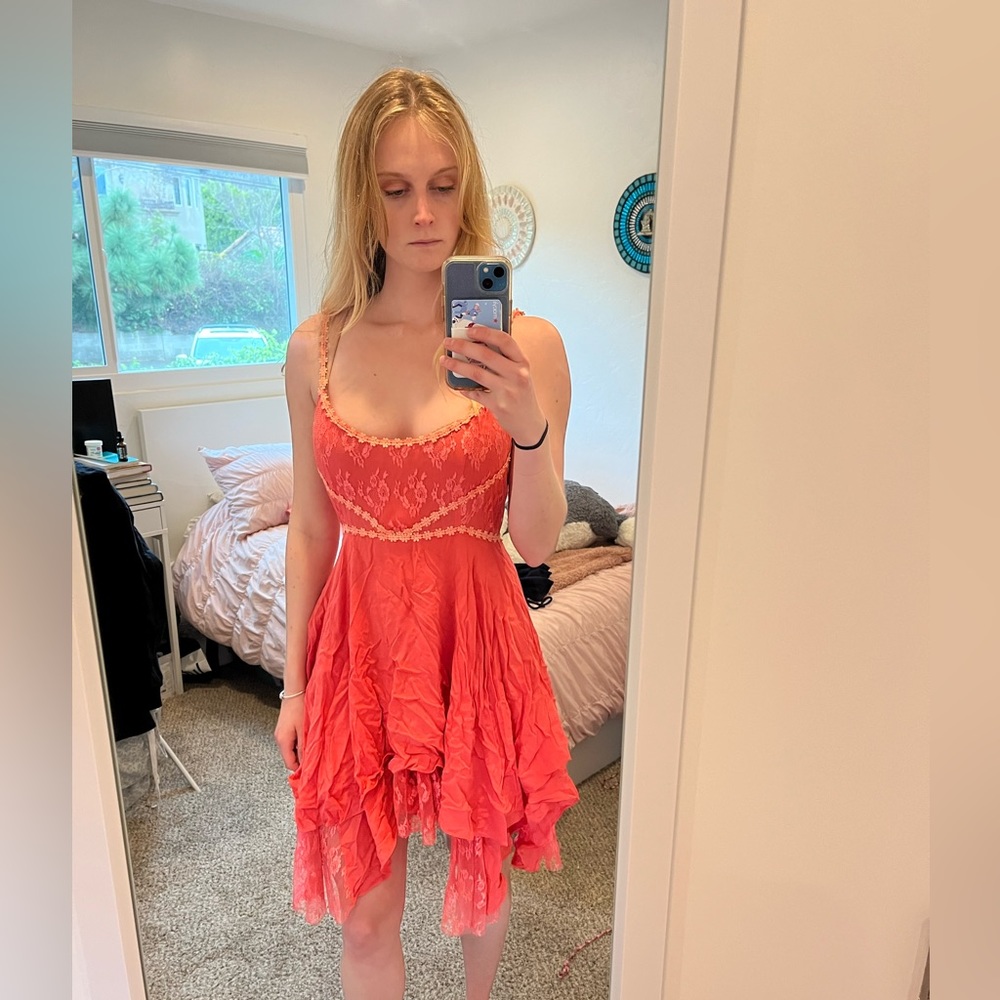 Ark & co. salmon color flower dress